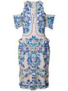 Thurley Embroidered Midi Dress - Blue