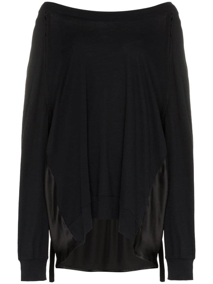 Ann Demeulemeester Annd Ls Tshirt Jersey Opn Bk - Black
