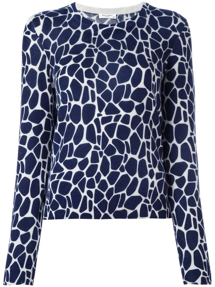 Equipment Animal Print Jumper, Women's, Size: Medium, Blue, Cashmere