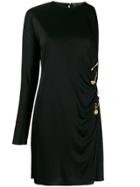 Versace Draped Safety Pin Dress - Black
