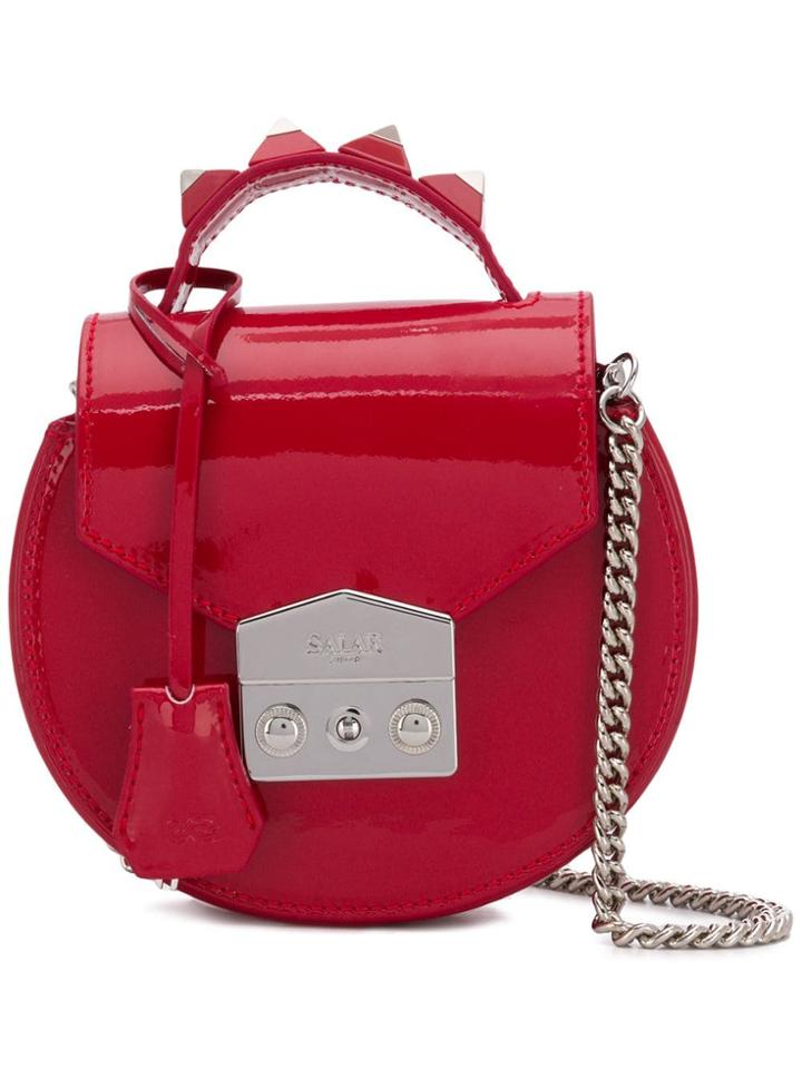Salar Rounded Shape Crossbody Bag - Red