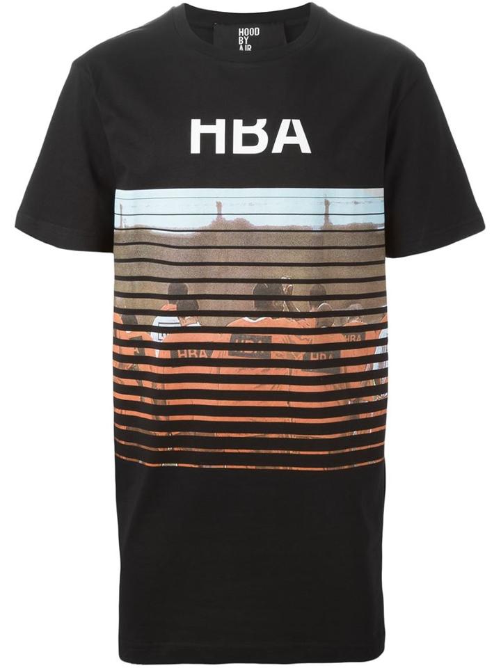 Hood By Air Printed T-shirt, Men's, Size: M, Black, Cotton