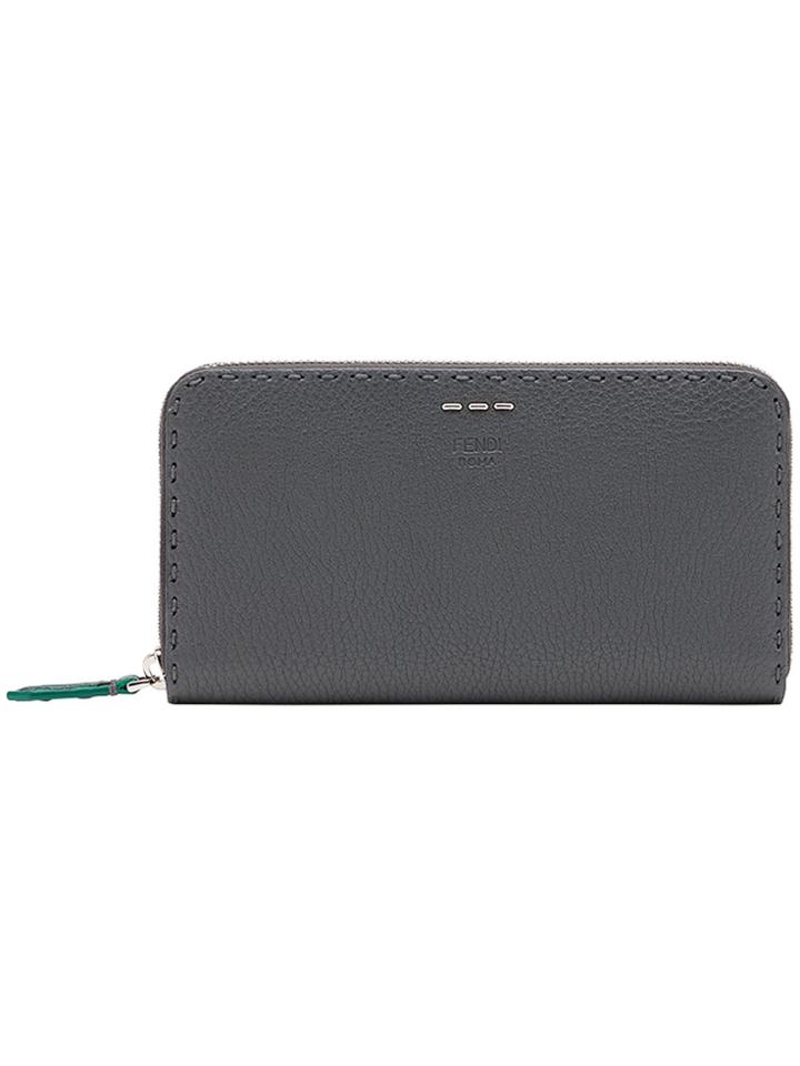 Fendi Selleria Zip-around Wallet - Grey