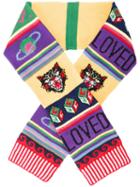 Gucci - Striped Symbols Scarf - Women - Wool - One Size, Wool