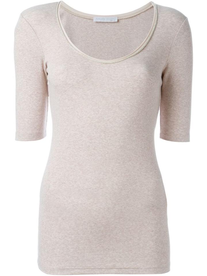 Fabiana Filippi Rib Knit T-shirt, Women's, Size: 46, Pink/purple, Cotton/polyester/spandex/elastane/polyamide