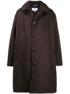 Oamc Single-breasted Zipped Hood Coat - Brown