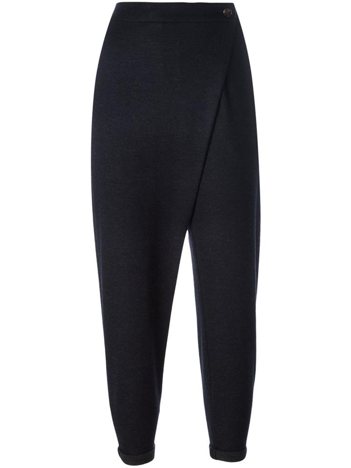 Brunello Cucinelli Cropped Cross Front Trousers, Women's, Size: Medium, Grey, Cashmere