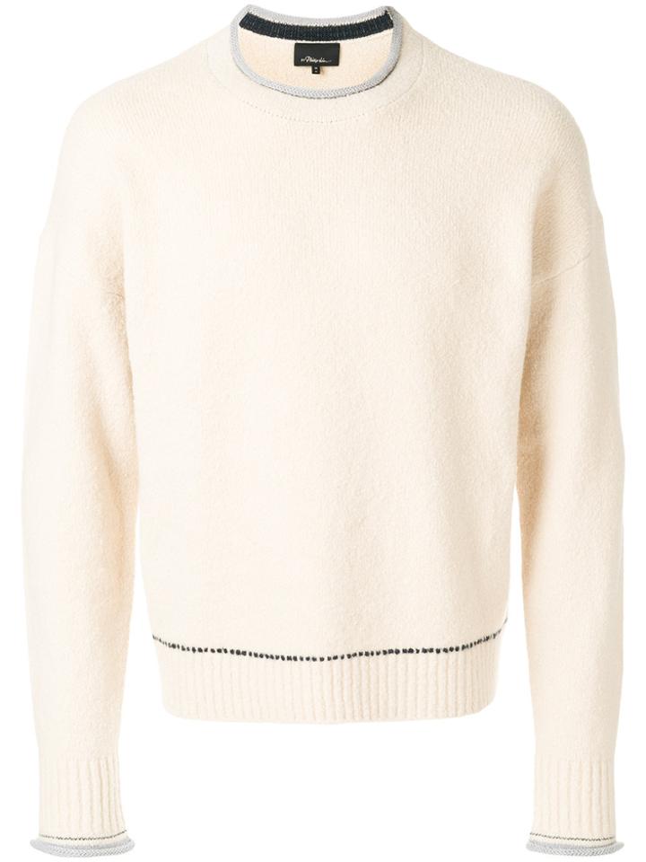 3.1 Phillip Lim Contrast Long Sleeve Pullover - Nude & Neutrals