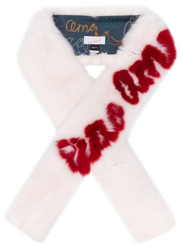 Giada Benincasa Textured Furry Scarf - White