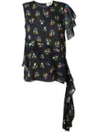 Ports 1961 Asymmetric Floral Print Top