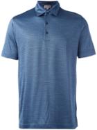 Canali Pattern Print Polo Shirt, Men's, Size: 58, Blue, Silk