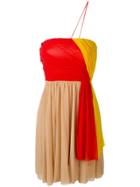 Msgm Asymmetric Ruffle Dress - Red
