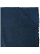 Lanvin Scatter Logo Scarf, Men's, Blue, Wool/silk