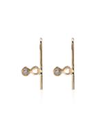 Xiao Wang 14k Yellow Gold Dot Dot Diamond Hook Earrings - Metallic
