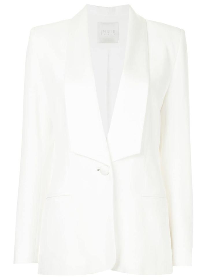 Ingie Paris Shawl Collar Blazer - White