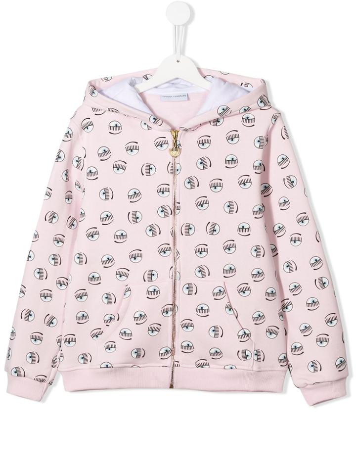 Chiara Ferragni Kids Teen Printed Eye Hoodie - Pink