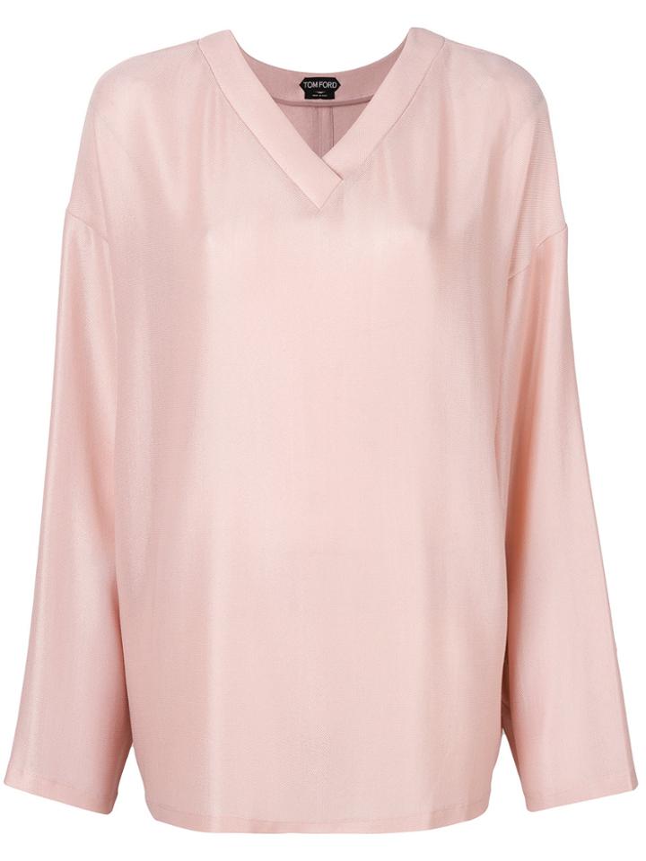 Tom Ford Lightweight V-neck Sweater - Pink & Purple