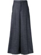 Rito High Waisted Palazzo Trousers, Women's, Size: 38, Grey, Wool
