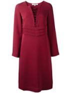 Iro Laced V-neck Dress, Women's, Size: 40, Red, Polyester/viscose