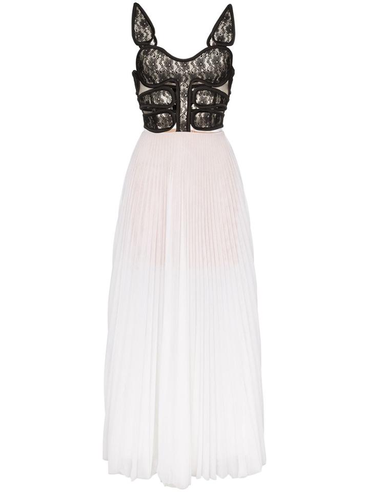 Christopher Kane Lace-corset Pleated Dress - Black