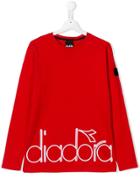 Diadora Junior Logo Print Sweater - Red