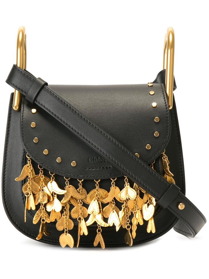 Chloé Mini 'hudson' Fringed Shoulder Bag, Women's, Black
