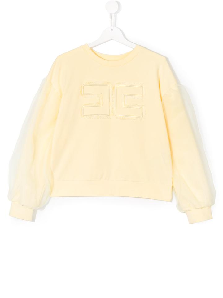 Elisabetta Franchi La Mia Bambina Long Sleeve Sweatshirt - Yellow &