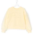Elisabetta Franchi La Mia Bambina Long Sleeve Sweatshirt - Yellow &