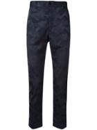 Loveless Camouflage Print Tailored Trousers - Blue