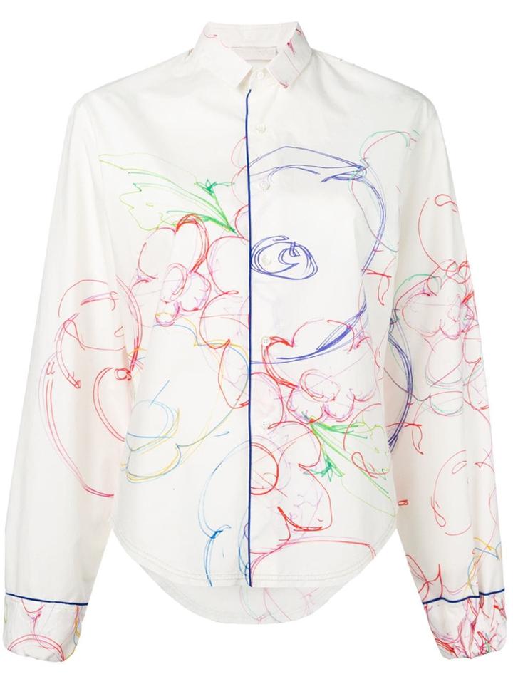 Rohka Sketch Print Shirt - White