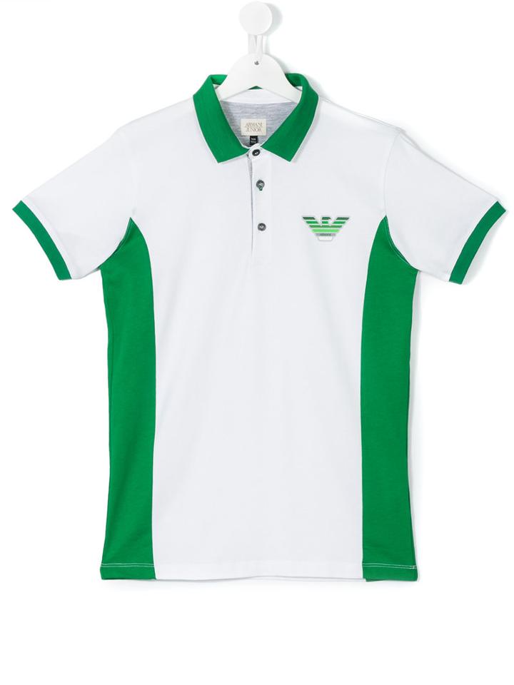 Armani Junior - Logo Print Polo Shirt - Kids - Cotton - 16 Yrs, White