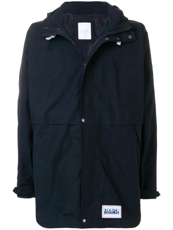 Napa By Martine Rose Logo Patch Parka Coat - Blue