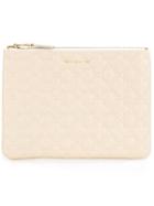 Comme Des Garçons Wallet Zipped Clutch - White
