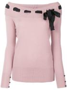 Blumarine Bow Detail Sweater - Pink