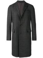 Lardini Checked Coat - Grey