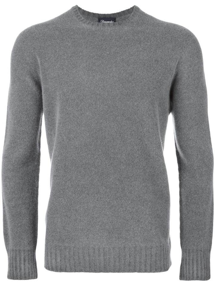 Drumohr Ribbed Trim Jumper - Grey