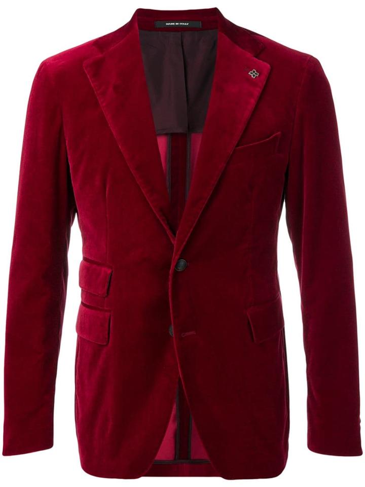 Tagliatore Classic Velour Blazer - Red