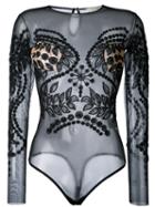 Amen - Sequin Mesh Body - Women - Polyamide/spandex/elastane/pvc/glass - 42, Black, Polyamide/spandex/elastane/pvc/glass