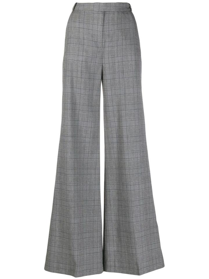 Pinko Check Pattern Flared Trousers - Grey