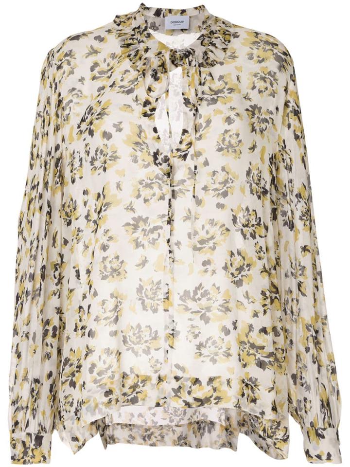 Dondup Floral-print Chiffon Blouse - White