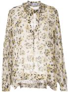 Dondup Floral-print Chiffon Blouse - White