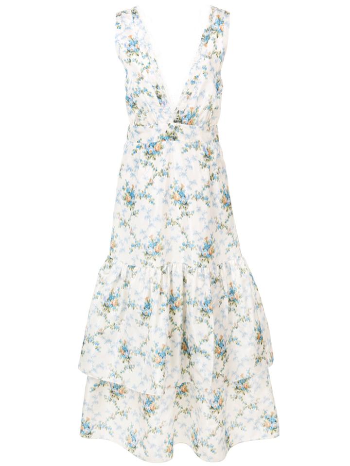 Brock Collection Floral Print Ruffled Dress - Blue