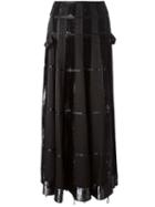 Christian Dior Vintage Panelled Long Skirt, Women's, Size: 38, Black