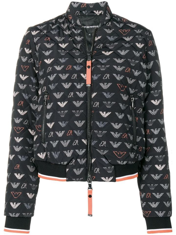 Emporio Armani Cropped Bomber Jacket - Black