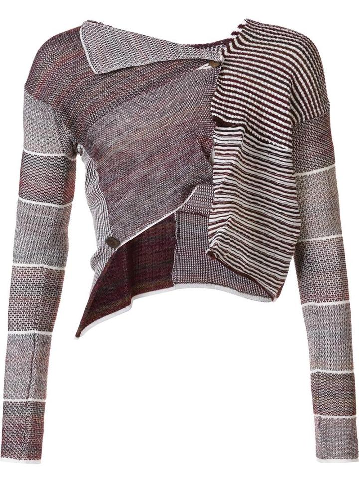 Andreas Kronthaler For Vivienne Westwood Cropped Patchwork Cardigan, Adult Unisex, Size: I, Red, Cotton/acrylic/polyamide/virgin Wool