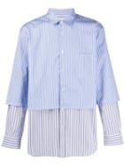 Comme Des Garçons Shirt Striped Layered-effect Shirt - Blue