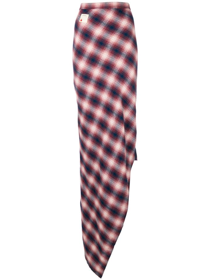 Dsquared2 Asymmetric Tartan Maxi Skirt - Multicolour