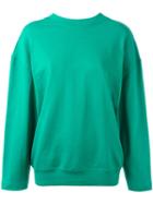 Balenciaga Crew Neck Sweatshirt, Women's, Size: Xs, Green, Cotton/polyester
