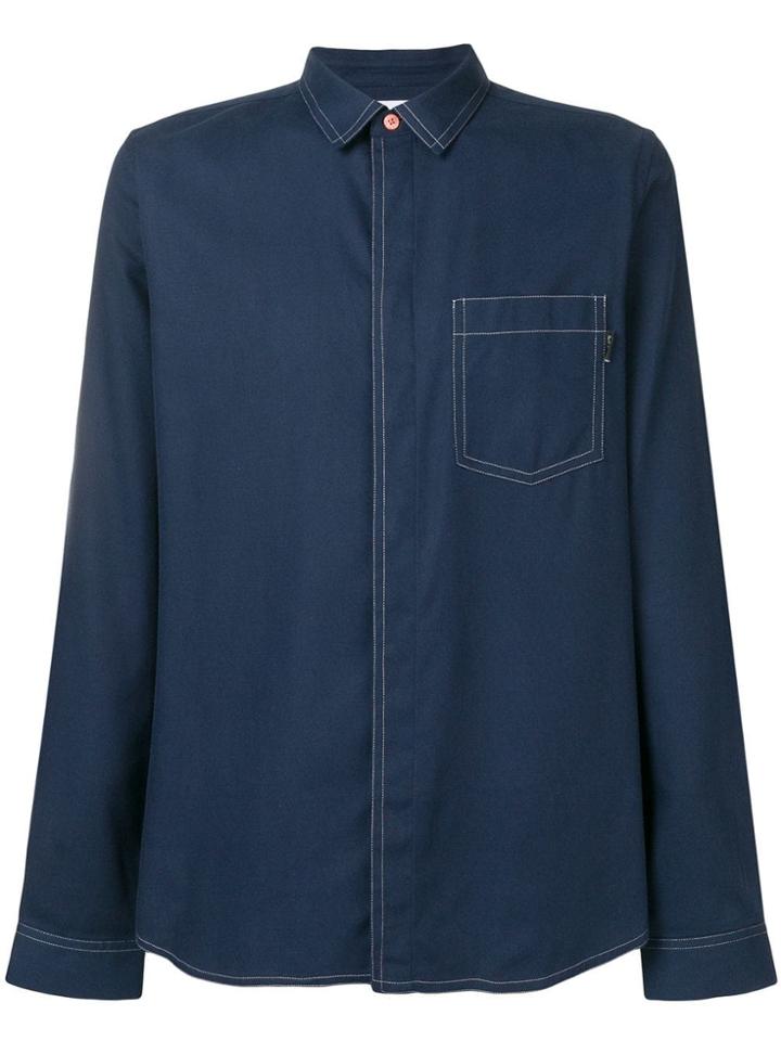 Ps By Paul Smith Contrast Stitch Shirt - Blue