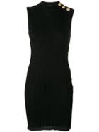Balmain Ribbed Sleeveless Dress - Black